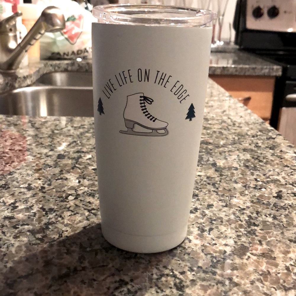 Figure skating travel mug